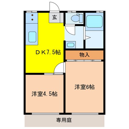 パナハイツおりぐちＡの物件間取画像